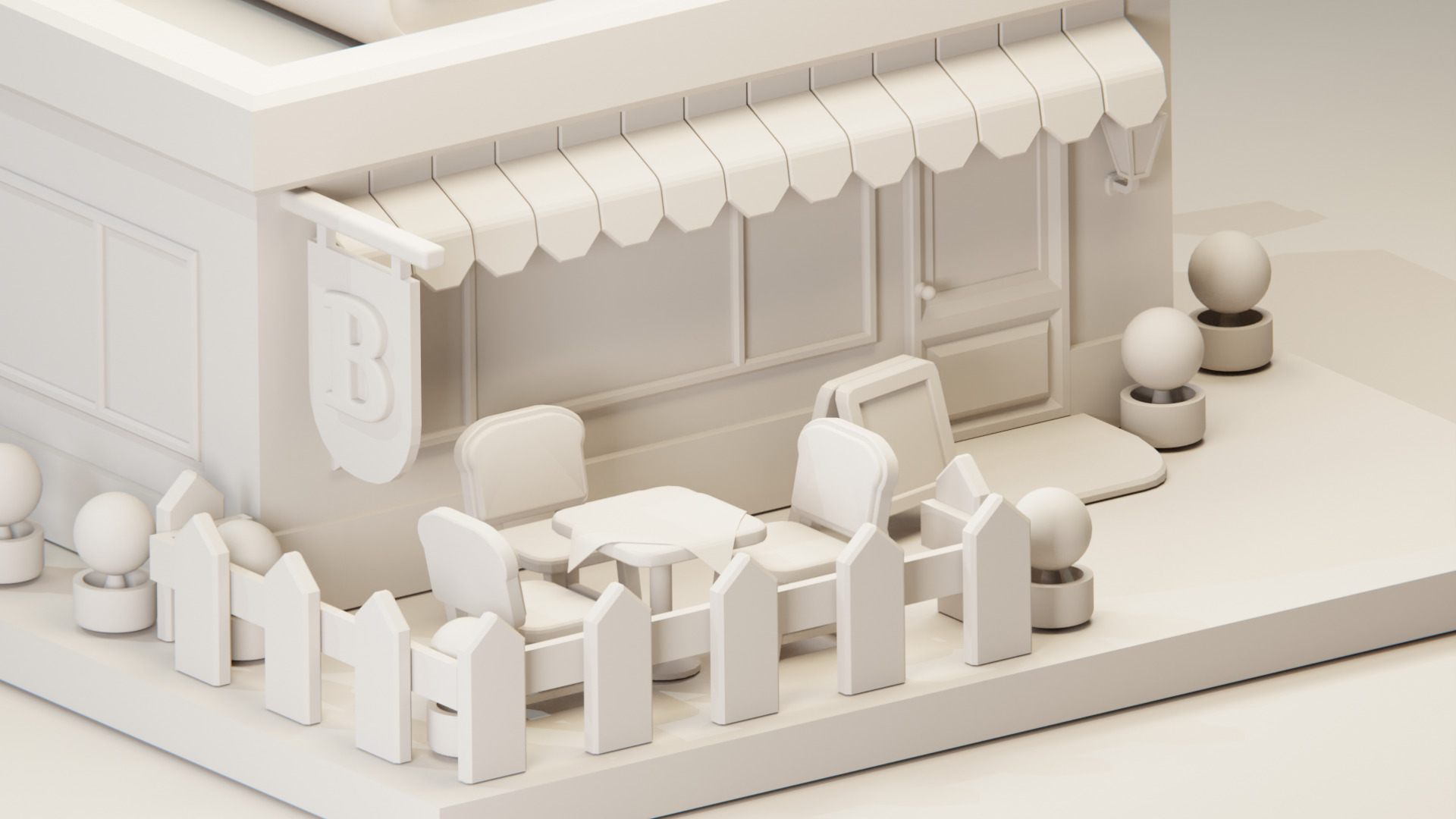 Bread Store - Isometric Low-poly 3D model_7