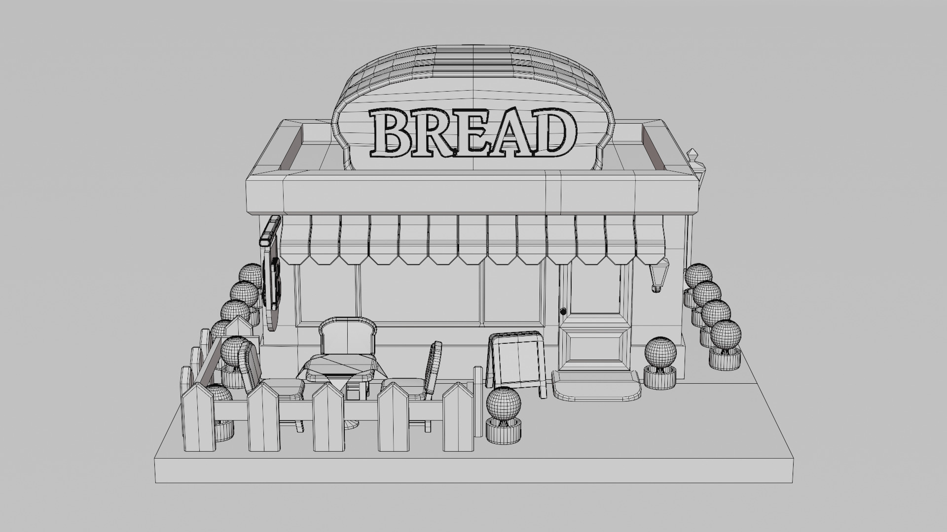 Bread Store - Isometric Low-poly 3D model_11