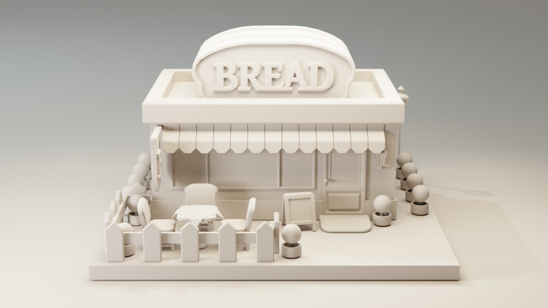 Bread Store - Isometric Low-poly 3D model_10