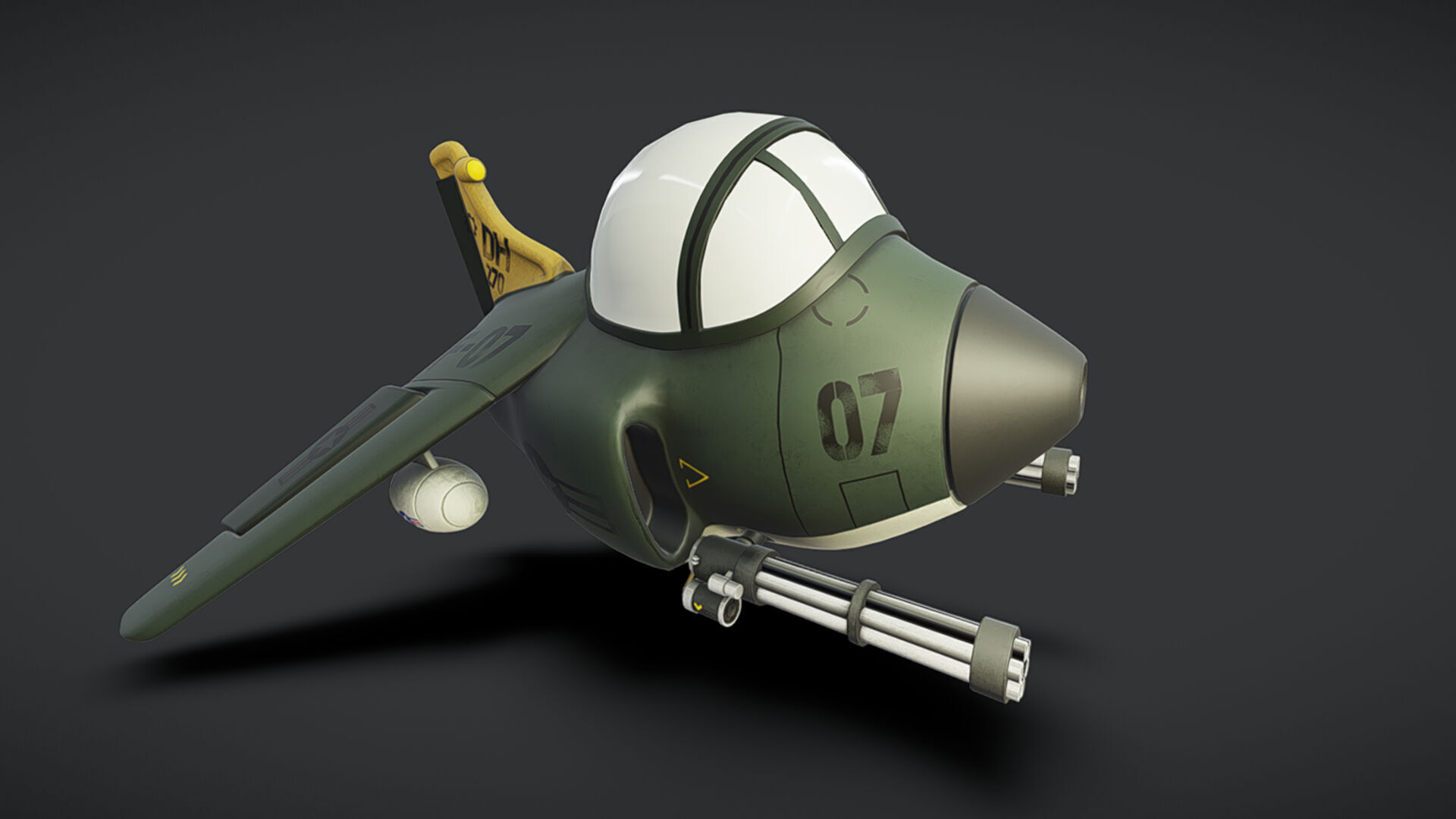 Plane Egg 001 Low-poly 3D model_2