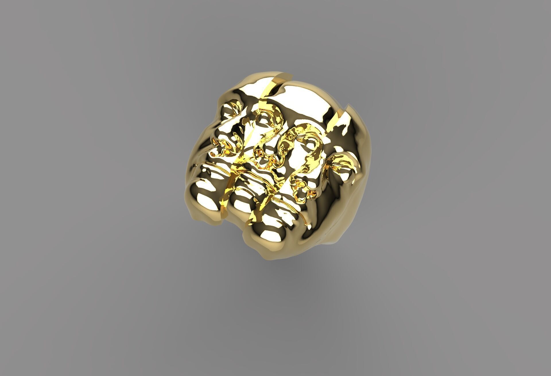 HUMAN FACE RING 3D print model_2