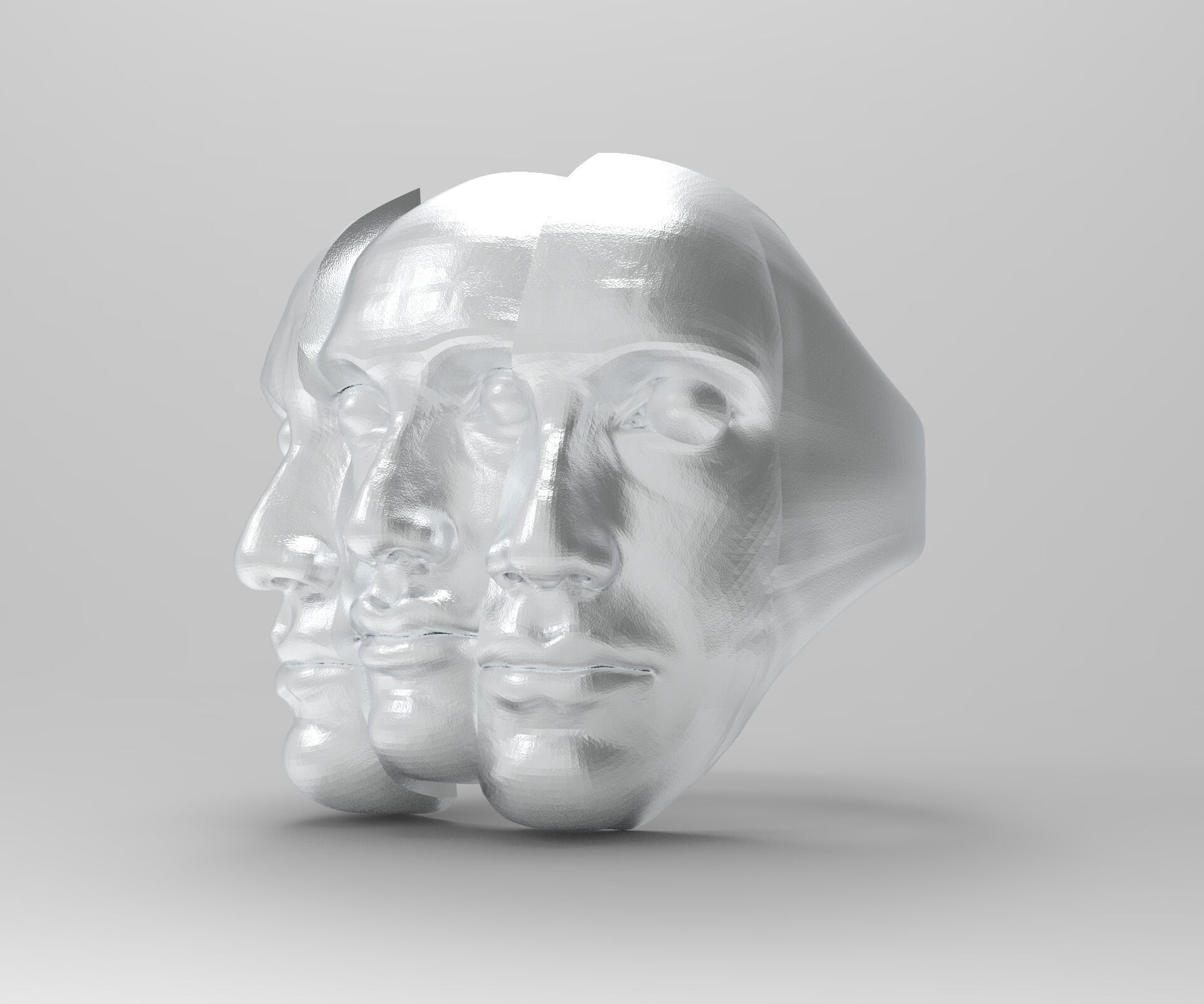 HUMAN FACE RING 3D print model_3