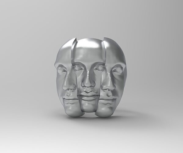 HUMAN FACE RING 3D print model