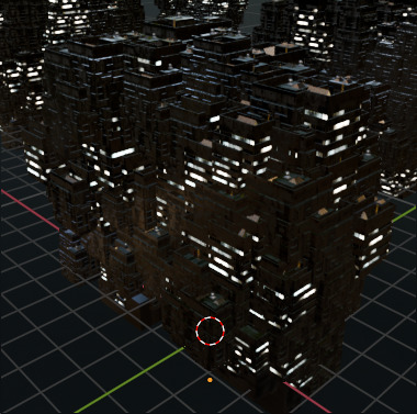 Sci fi night city building 3 Low-poly 3D model_1