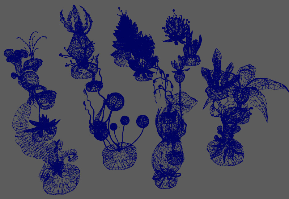 Stylish Grass Low-poly 3D model_3