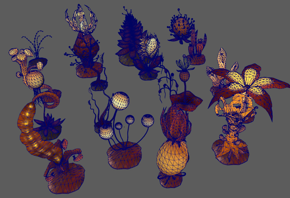 Stylish Grass Low-poly 3D model_2