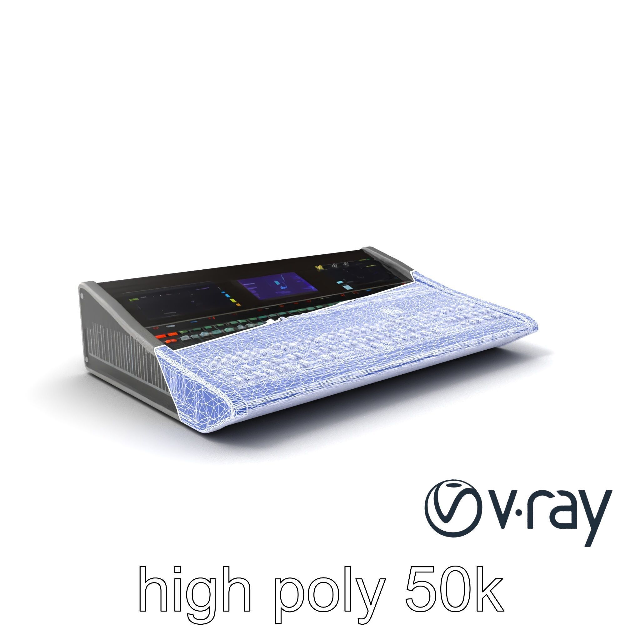 Professional Sound Console Audio Control model pack Low-poly 3D model_8