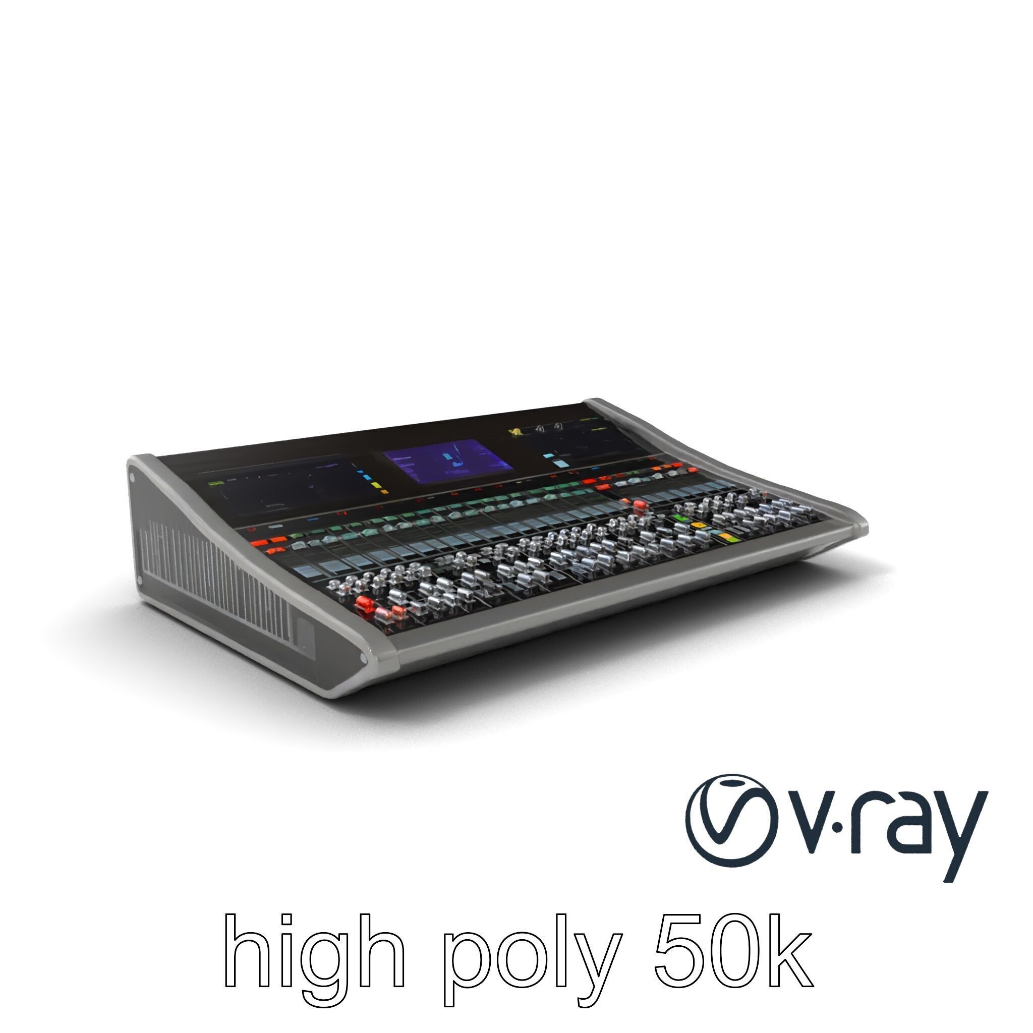Professional Sound Console Audio Control model pack Low-poly 3D model_5