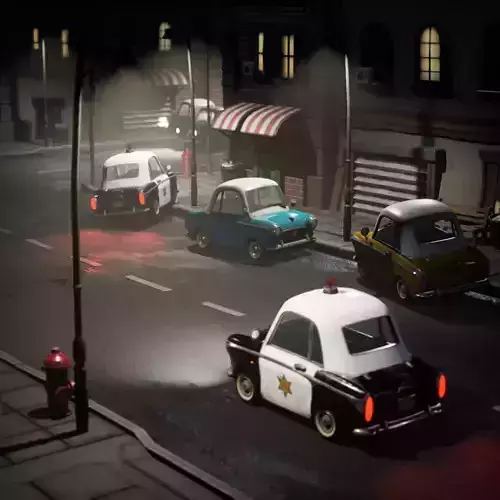 Stylish police car and small car architecture