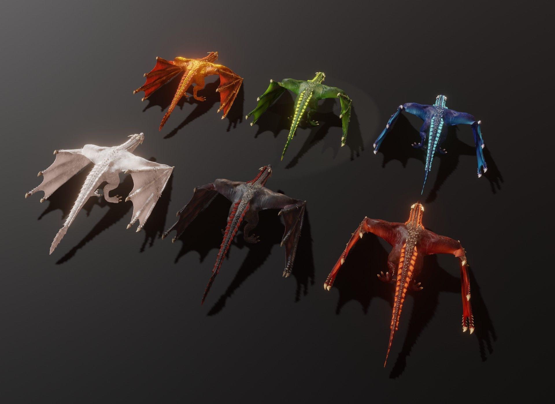 Realistic Animated Wyverns 3d Model Collection _26