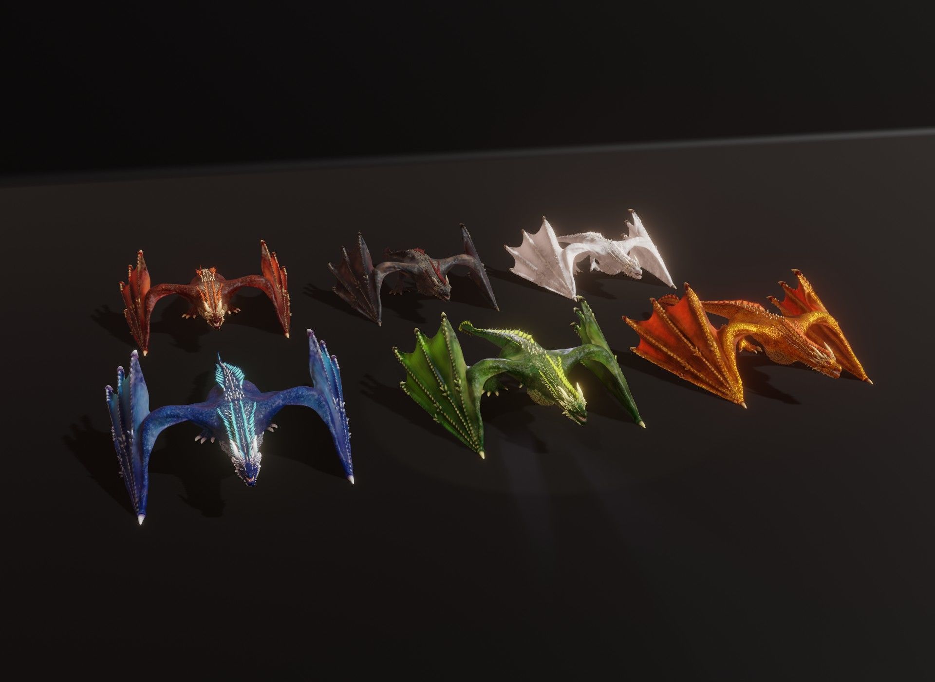 Realistic Animated Wyverns 3d Model Collection _25