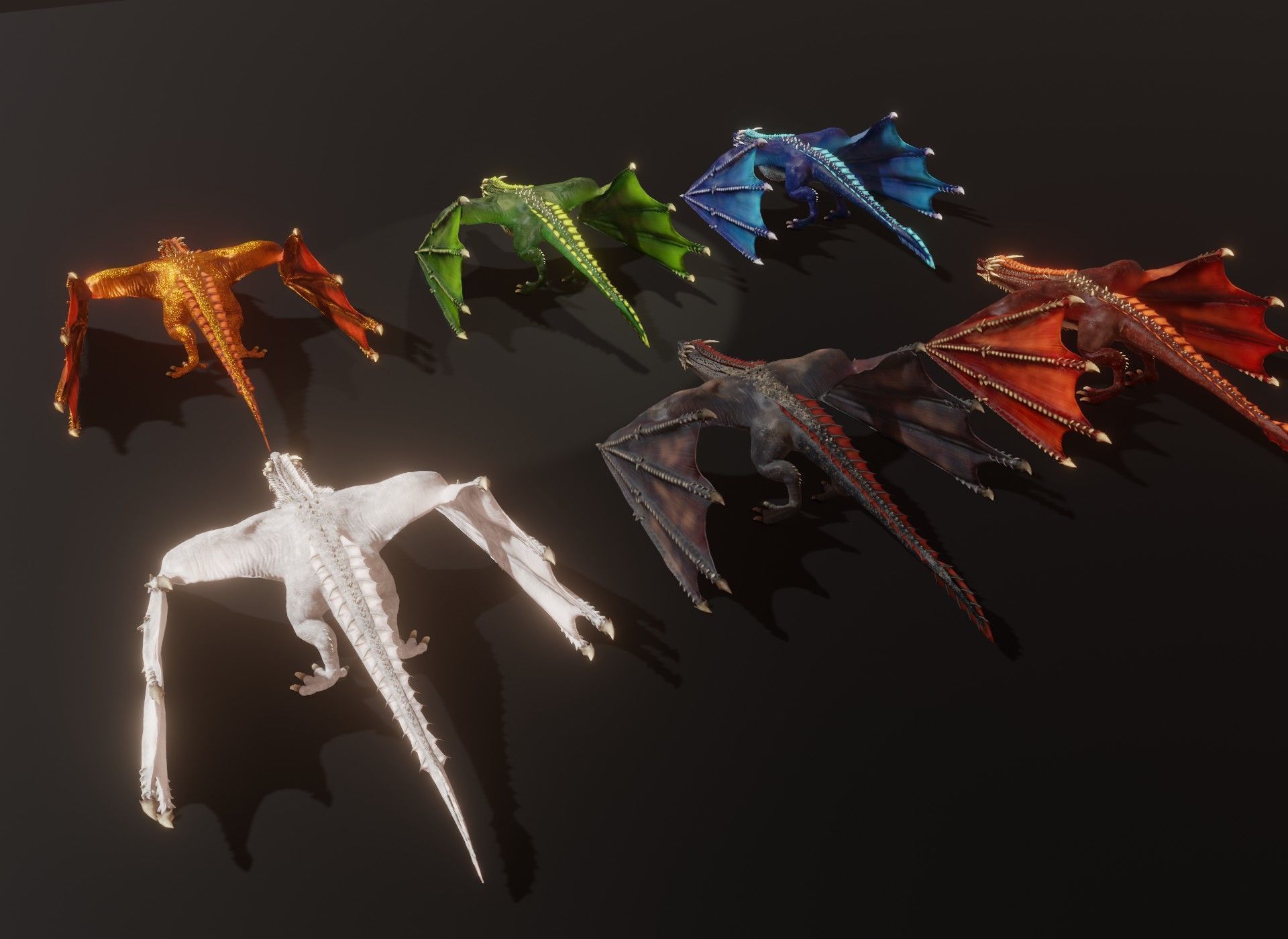 Realistic Animated Wyverns 3d Model Collection _28