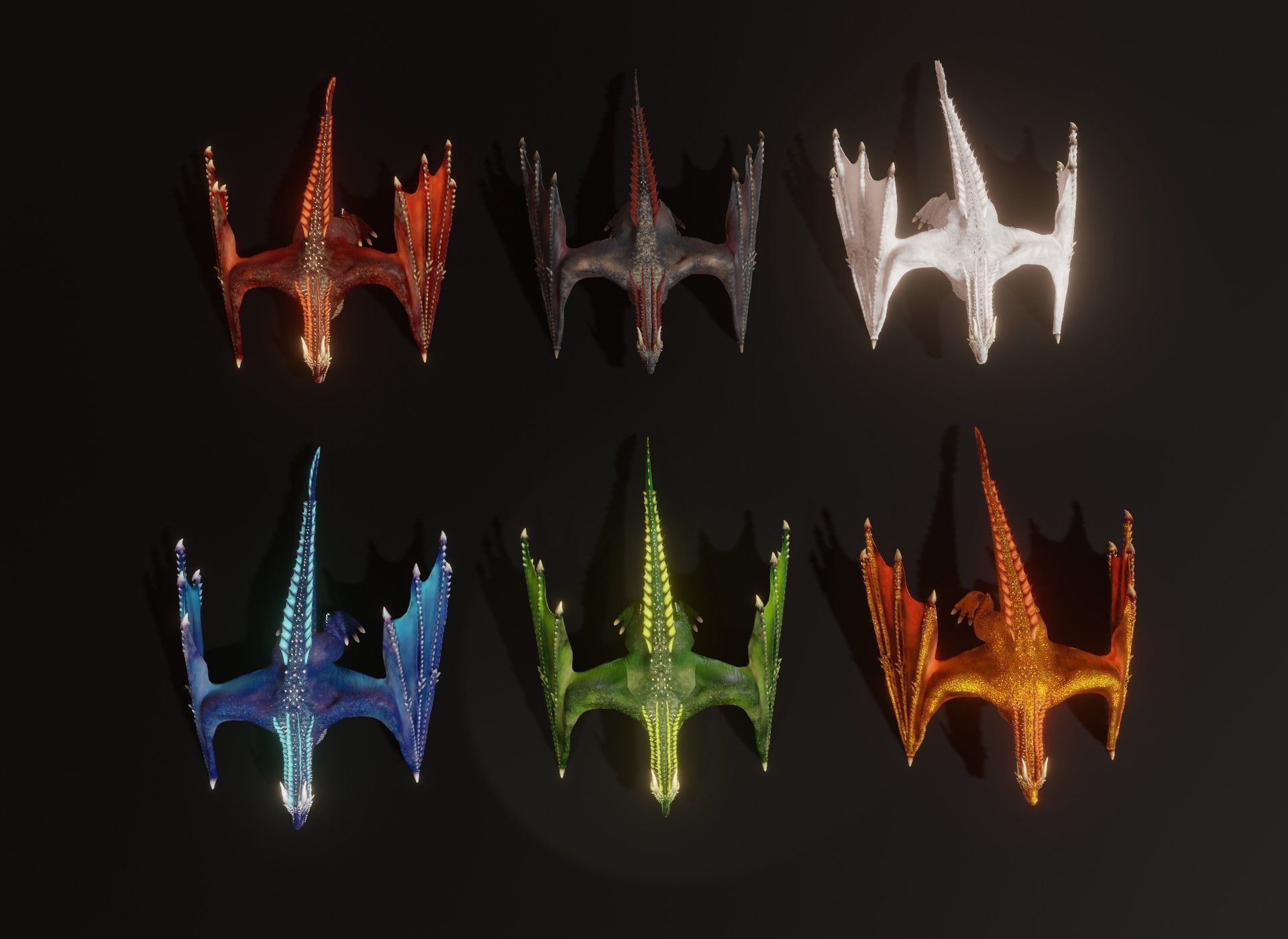 Realistic Animated Wyverns 3d Model Collection _29