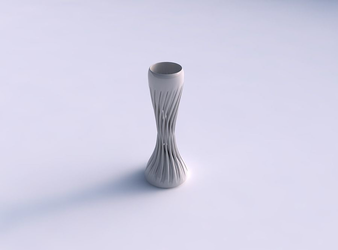 Vase hourglass twisted with muscle structure long neck