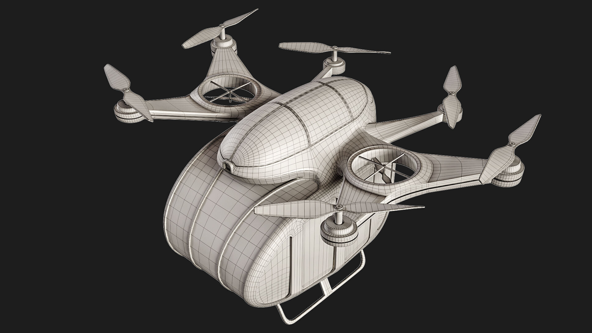 Taxi Drone 3D model_9