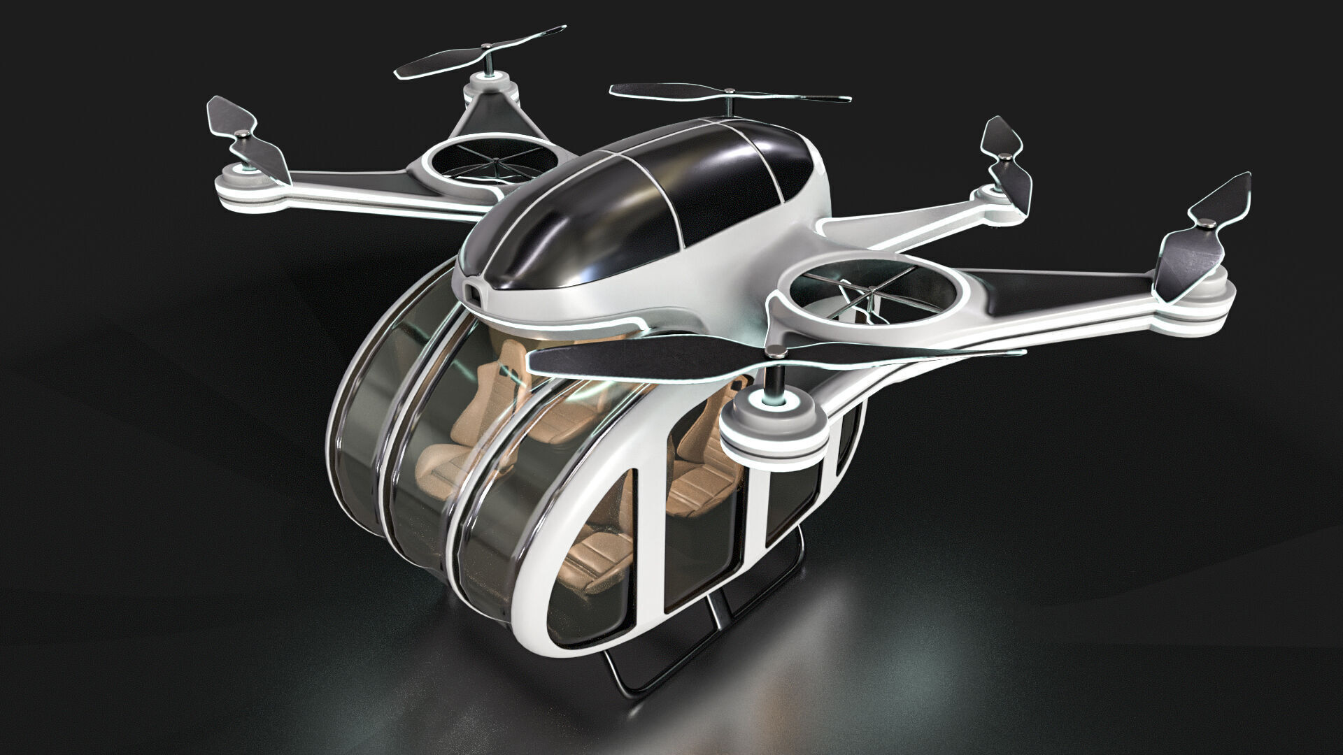 Taxi Drone 3D model_3