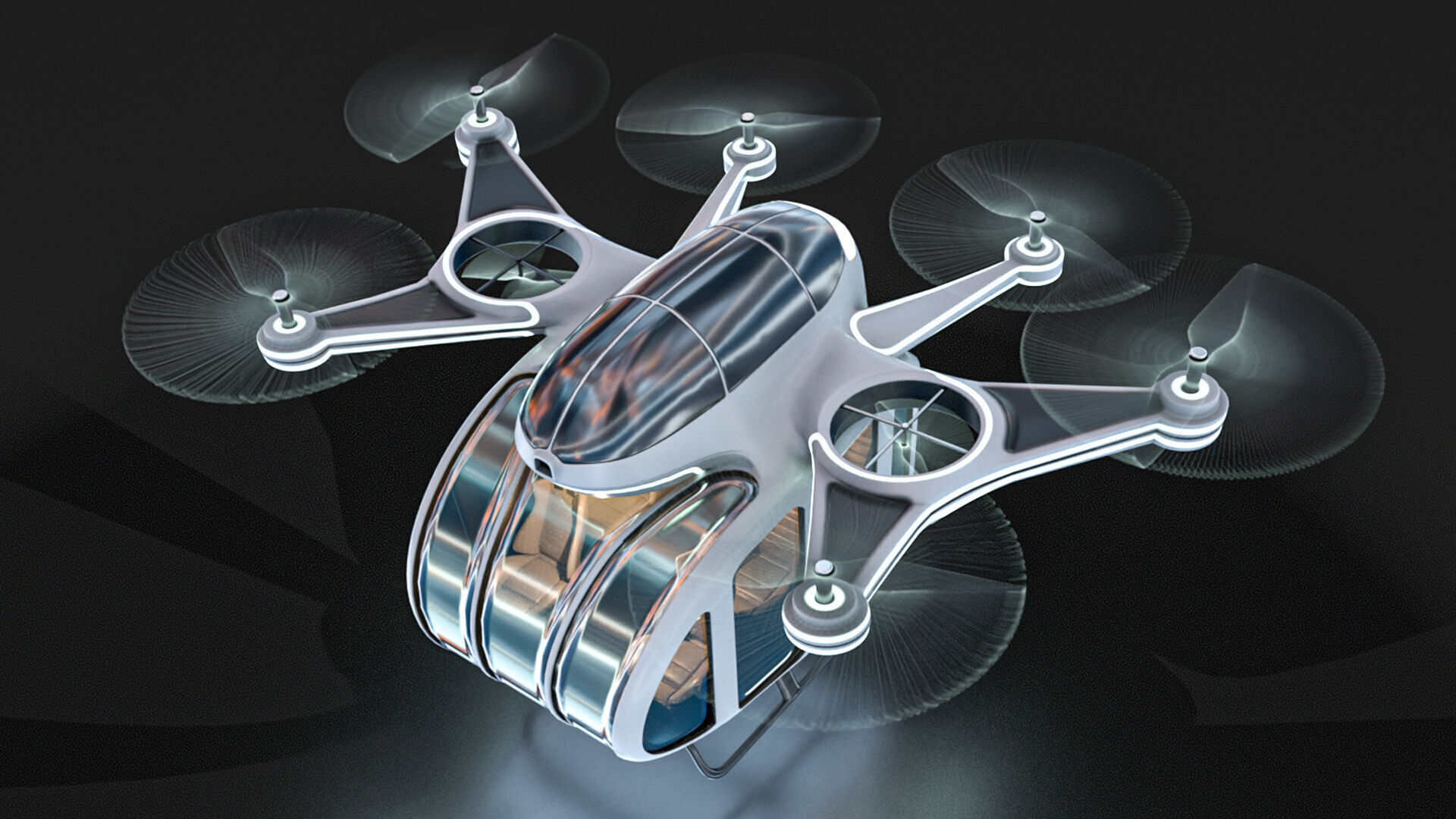 Taxi Drone 3D model_4