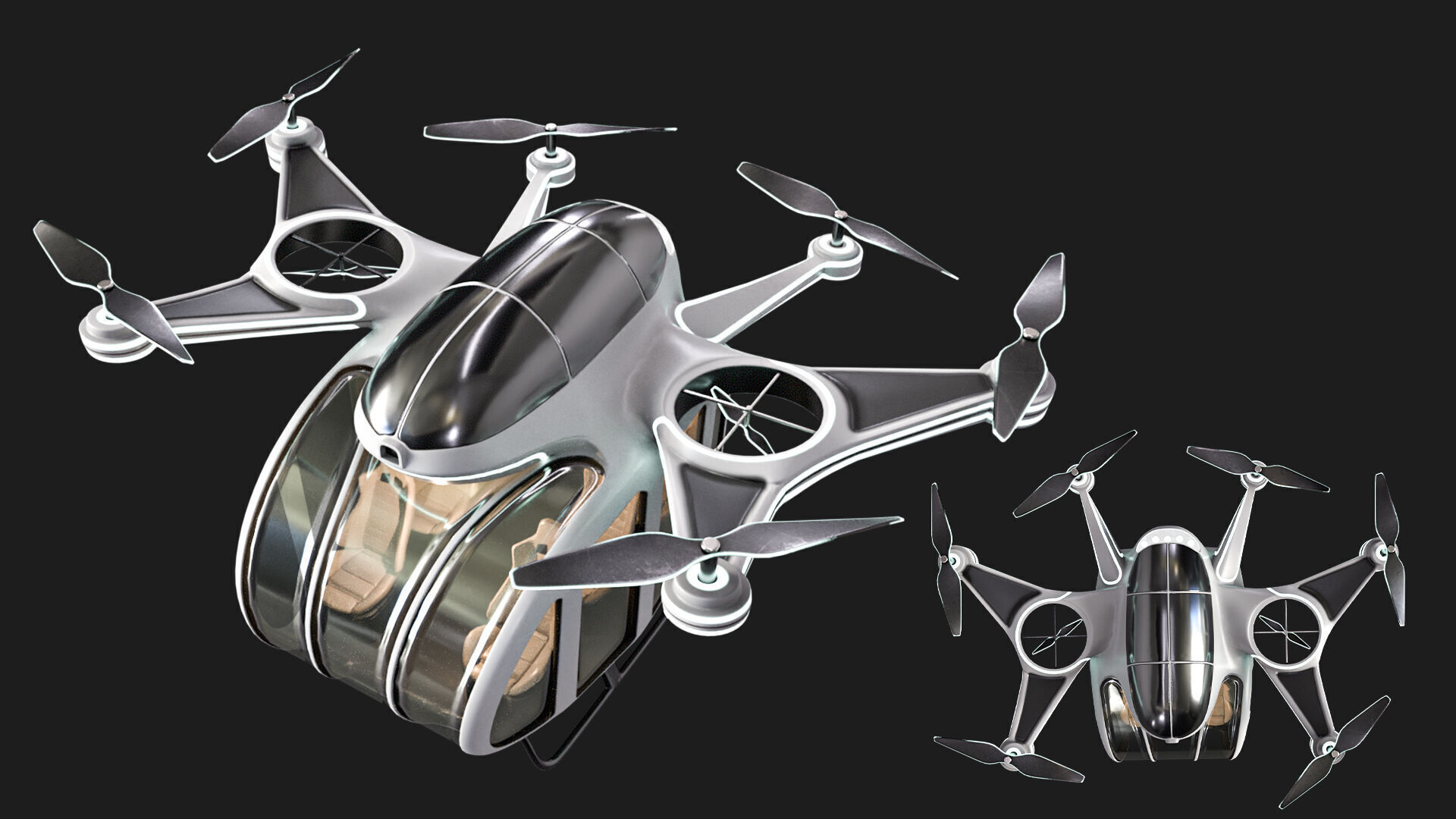 Taxi Drone 3D model_6