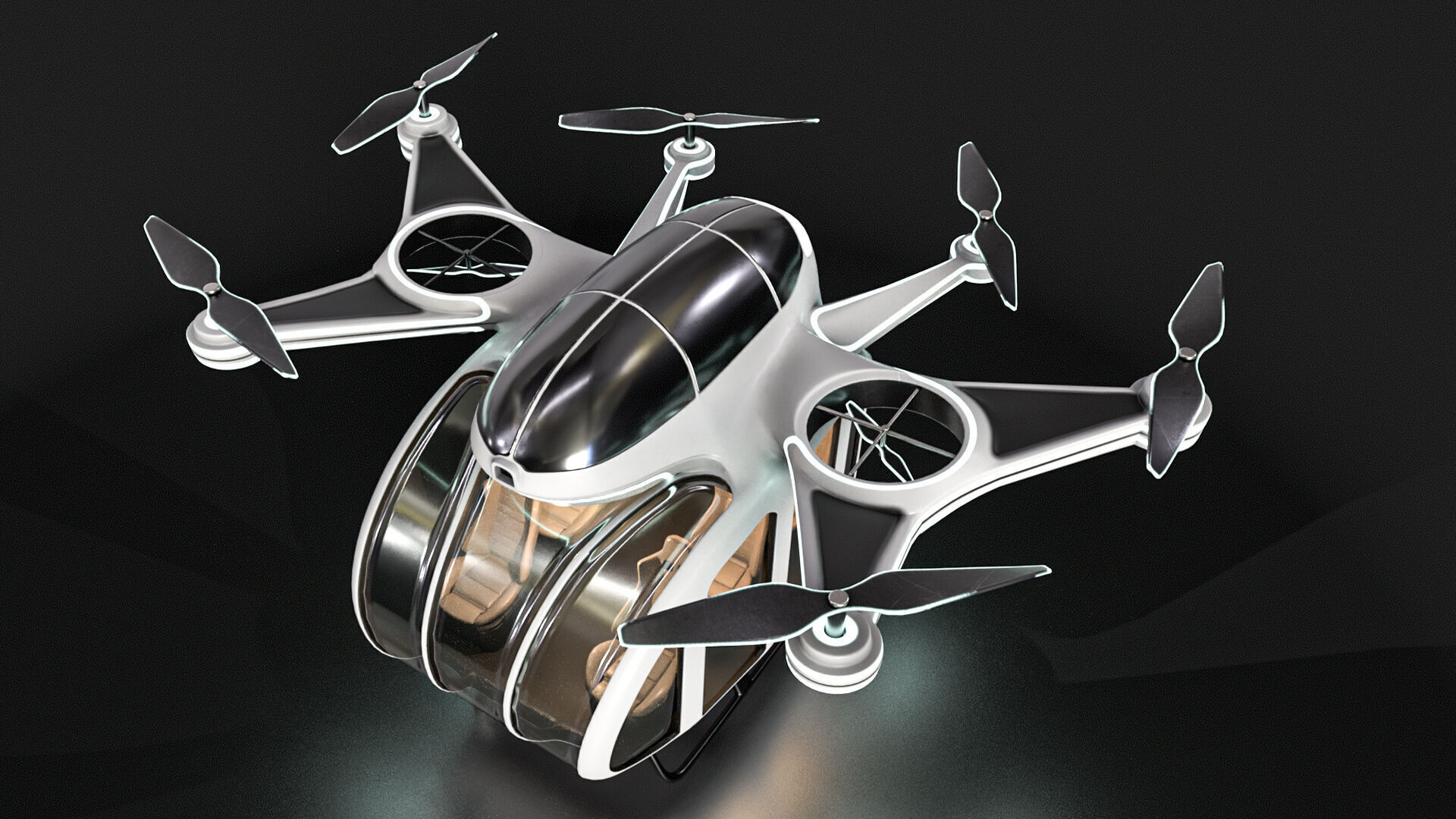 Taxi Drone 3D model_11