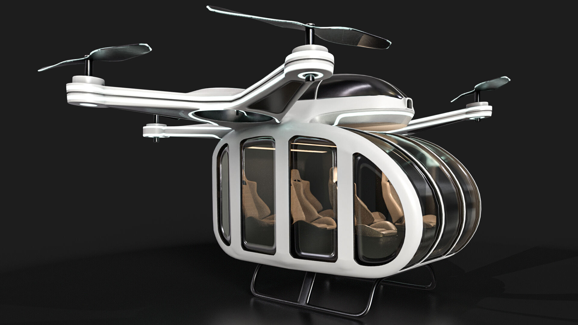 Taxi Drone 3D model_8