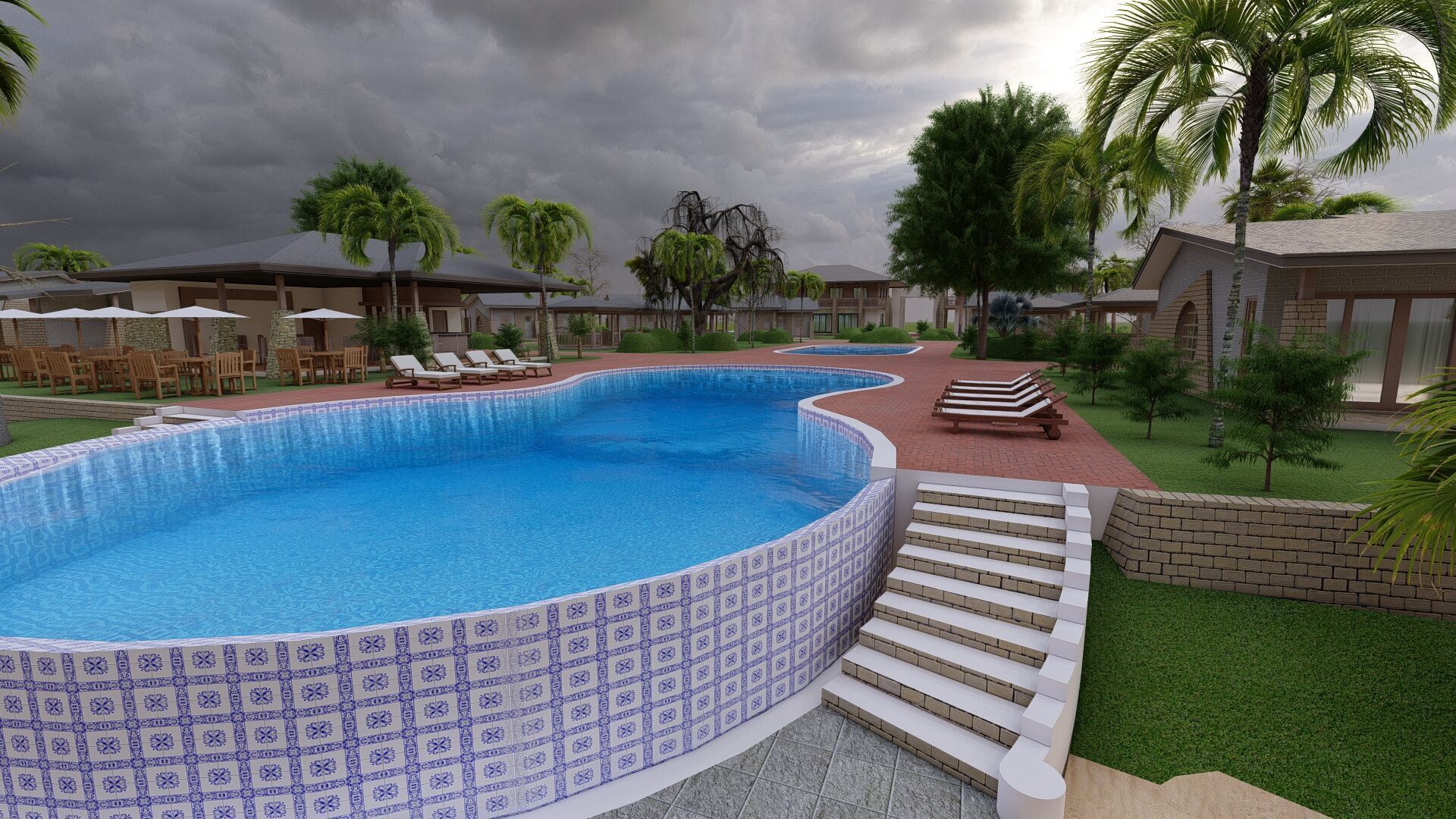 3D Tourism  Resort Space Model island beach interior Free low-poly 3D model_6