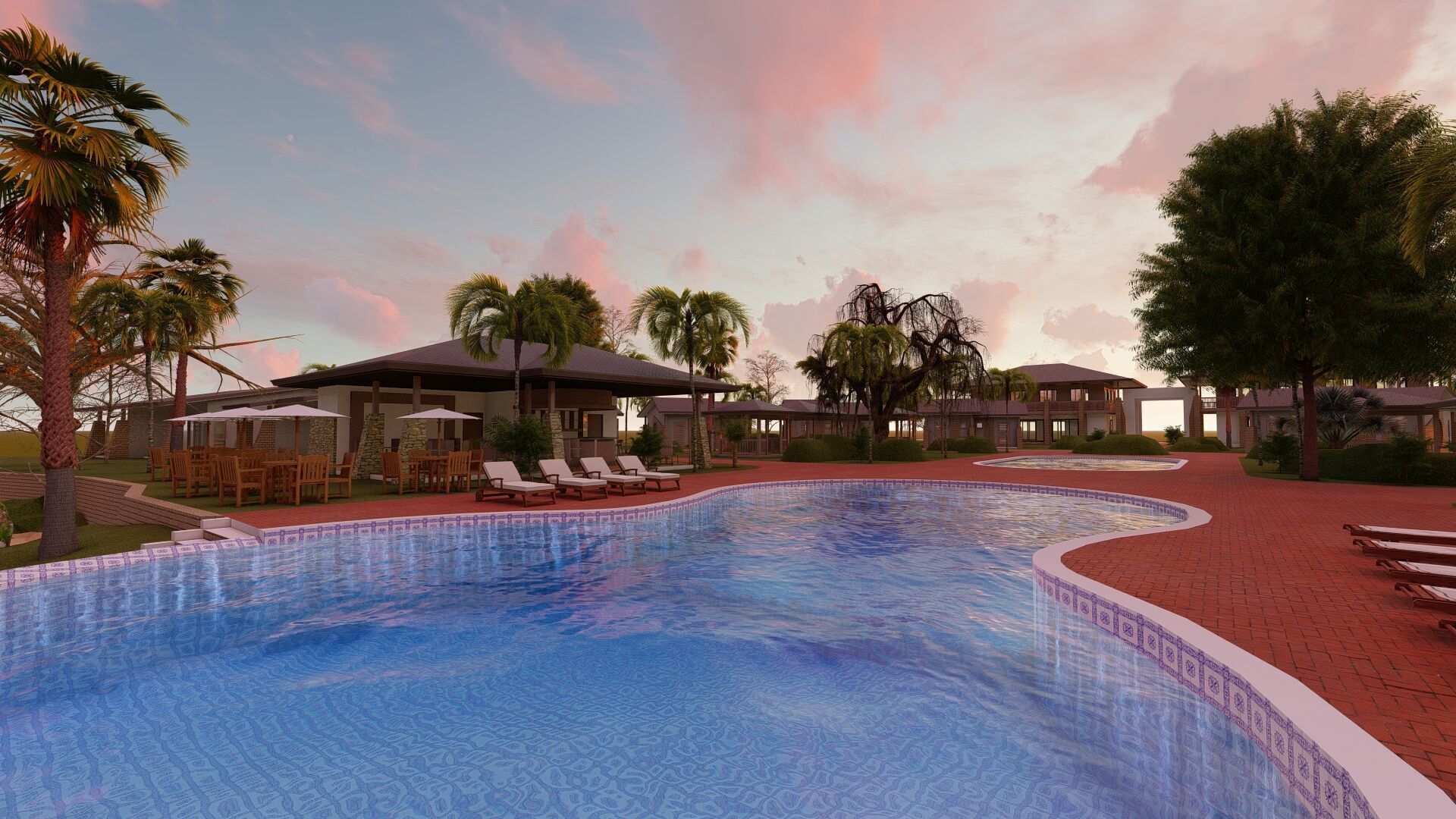 3D Tourism  Resort Space Model island beach interior Free low-poly 3D model_2