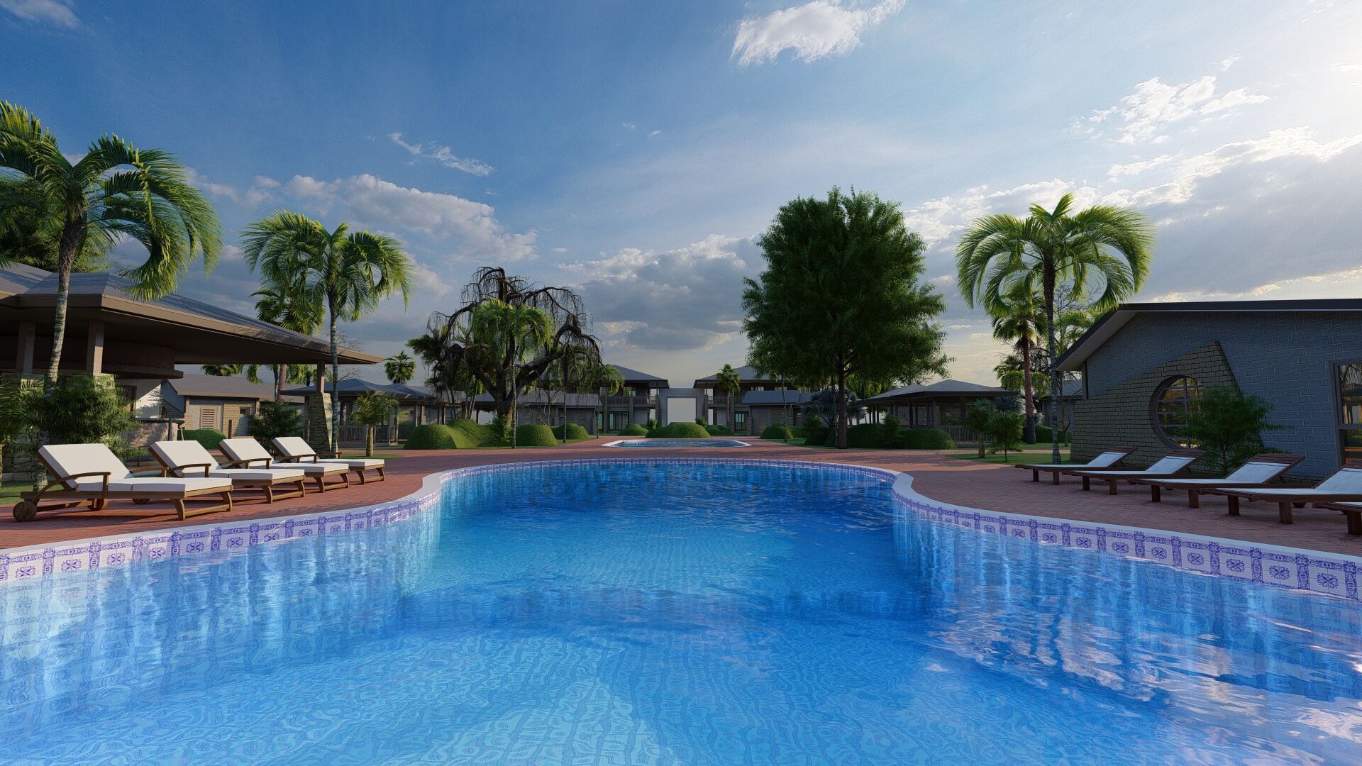 3D Tourism  Resort Space Model island beach interior Free low-poly 3D model_1