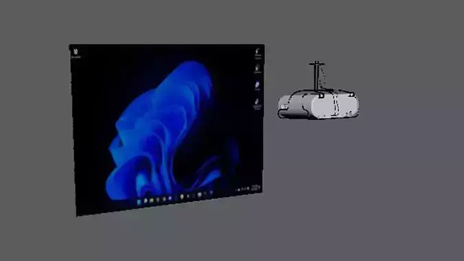 Projector and Projector Screen 3D Asset 