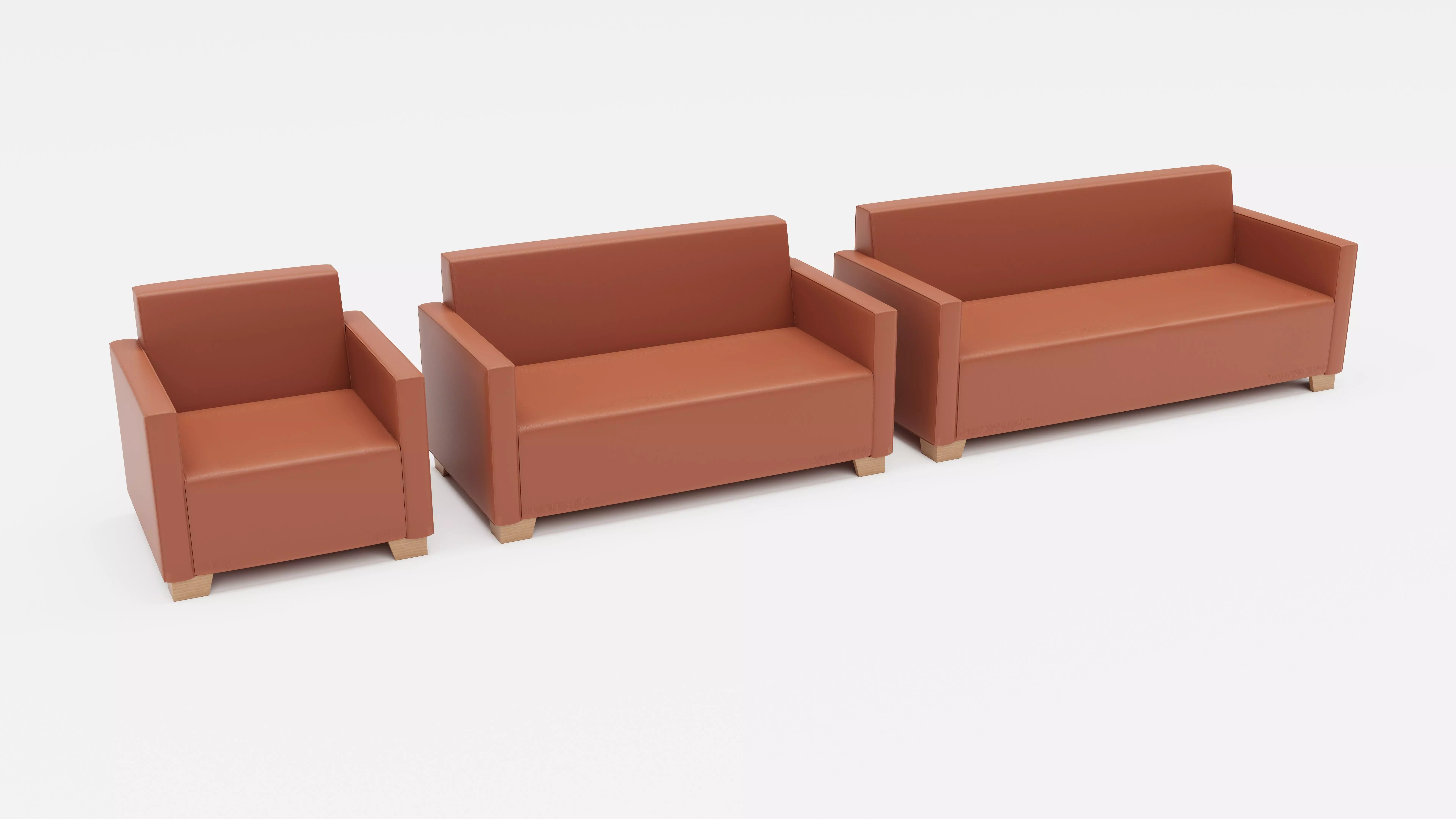 SOFA GROUP Low-poly 3D model_0