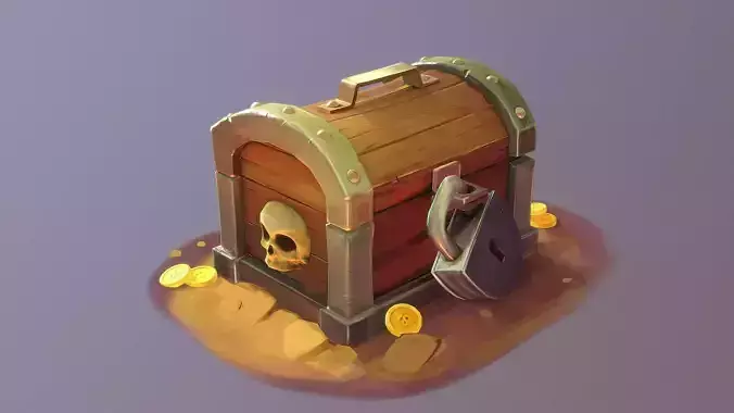 Stylish treasure chest with lock