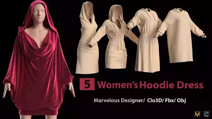 5 Womens Hoodie Dress