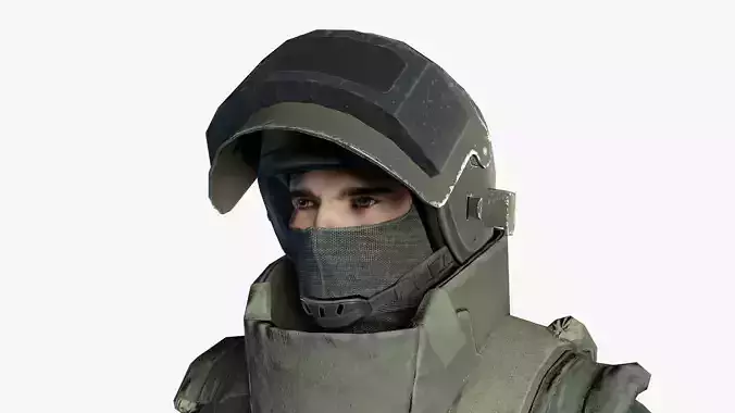 Russian Modern Soldier Low-poly 3D model