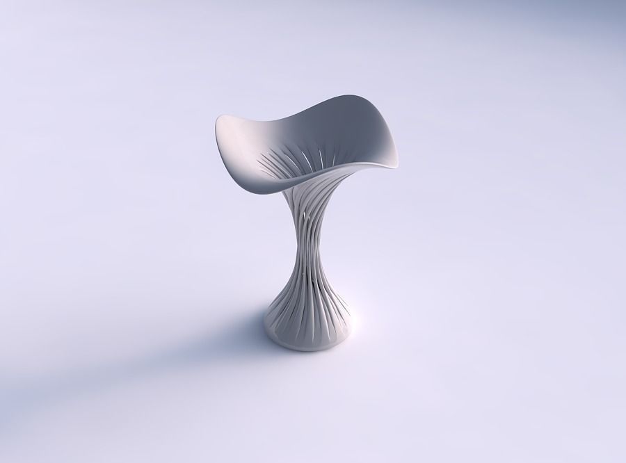 Vase hourglass twisted with muscle structure streched and wav... 3D print model_0