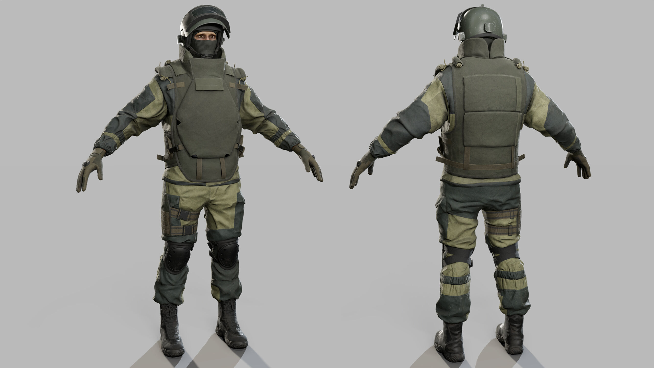 Modern Russian Soldier Low-poly 3D model_41
