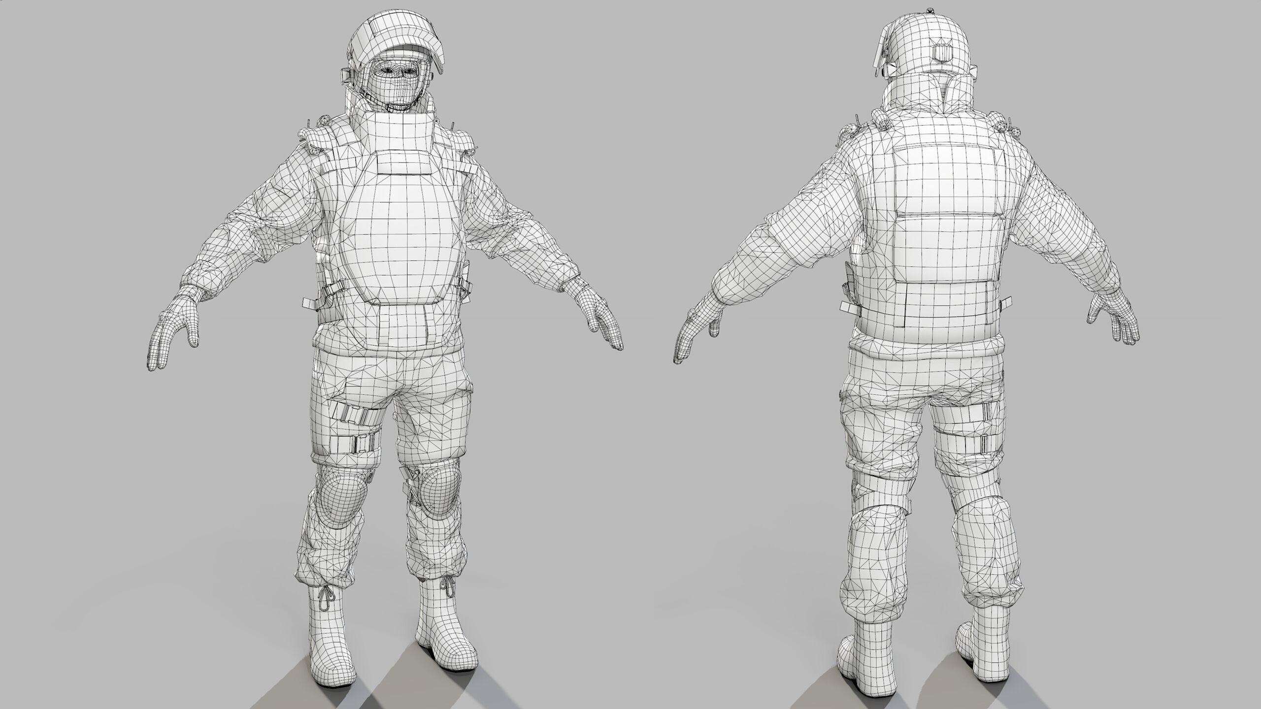 Modern Russian Soldier Low-poly 3D model_45