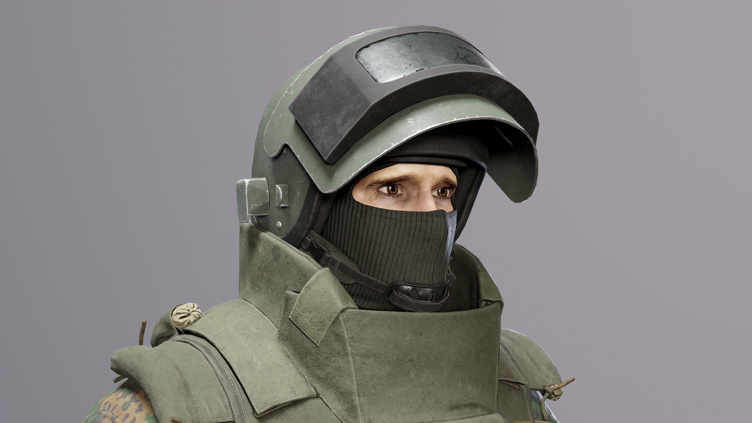 Modern Russian Soldier Low-poly 3D model_6