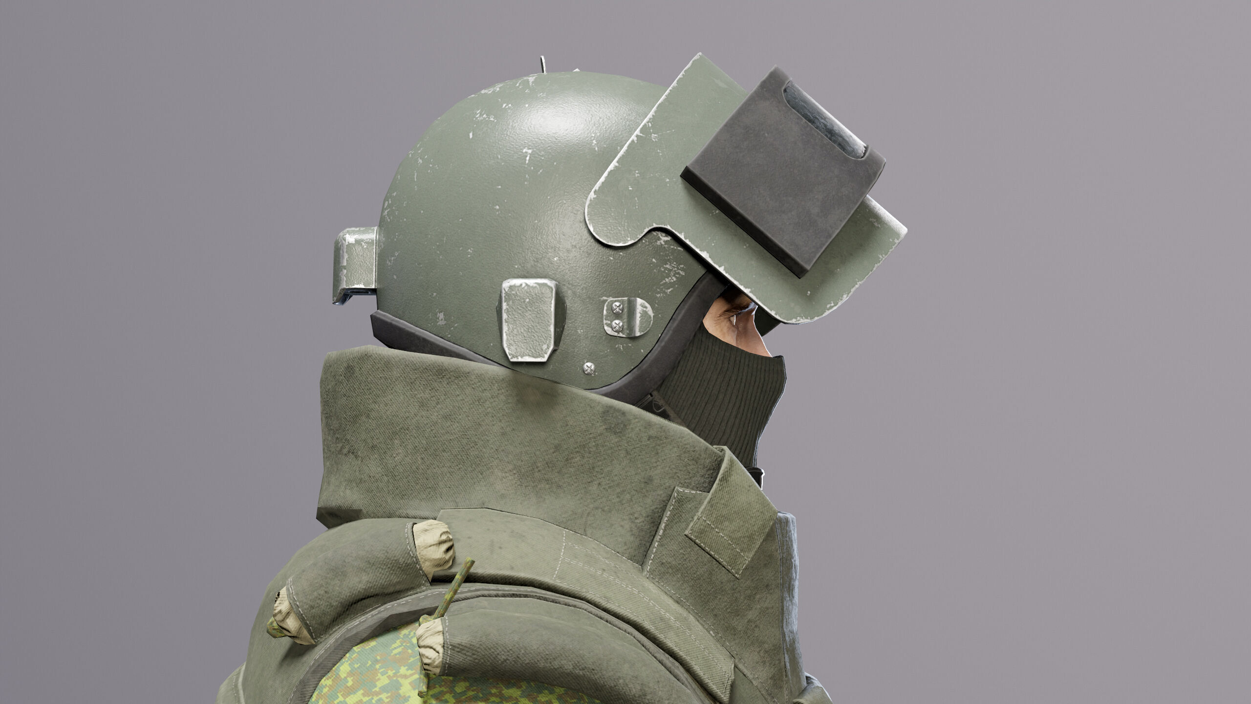 Modern Russian Soldier Low-poly 3D model_7