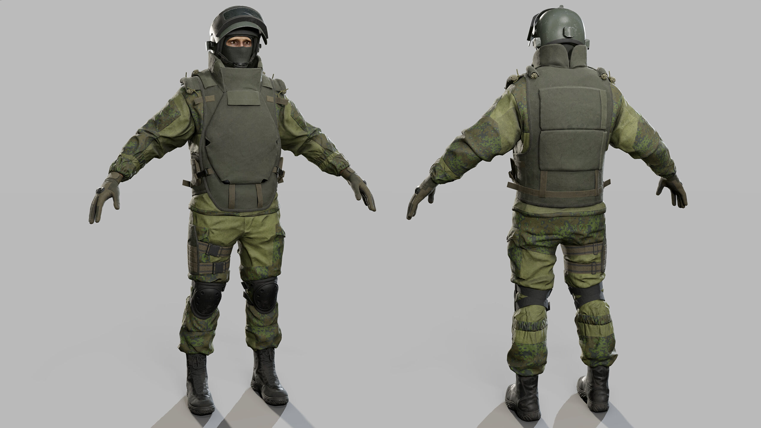 Modern Russian Soldier Low-poly 3D model_37