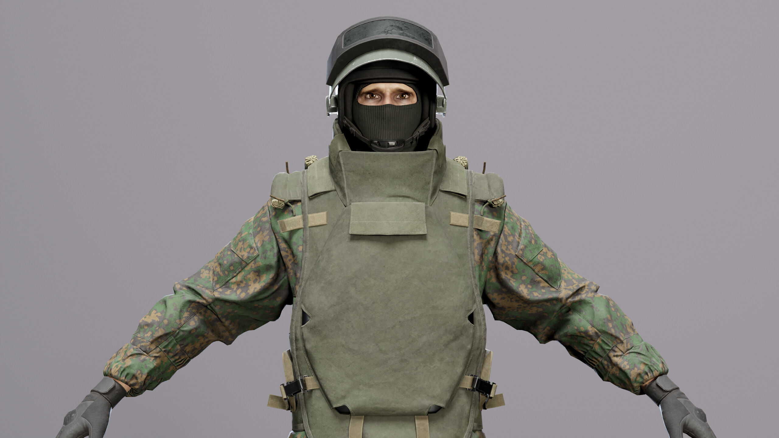Modern Russian Soldier Low-poly 3D model_11