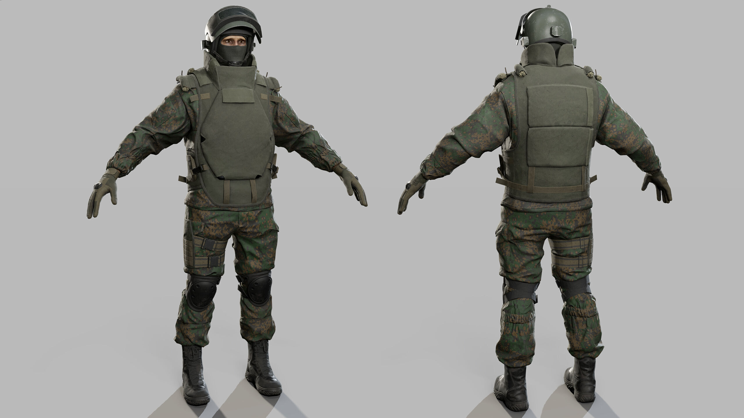 Modern Russian Soldier Low-poly 3D model_33
