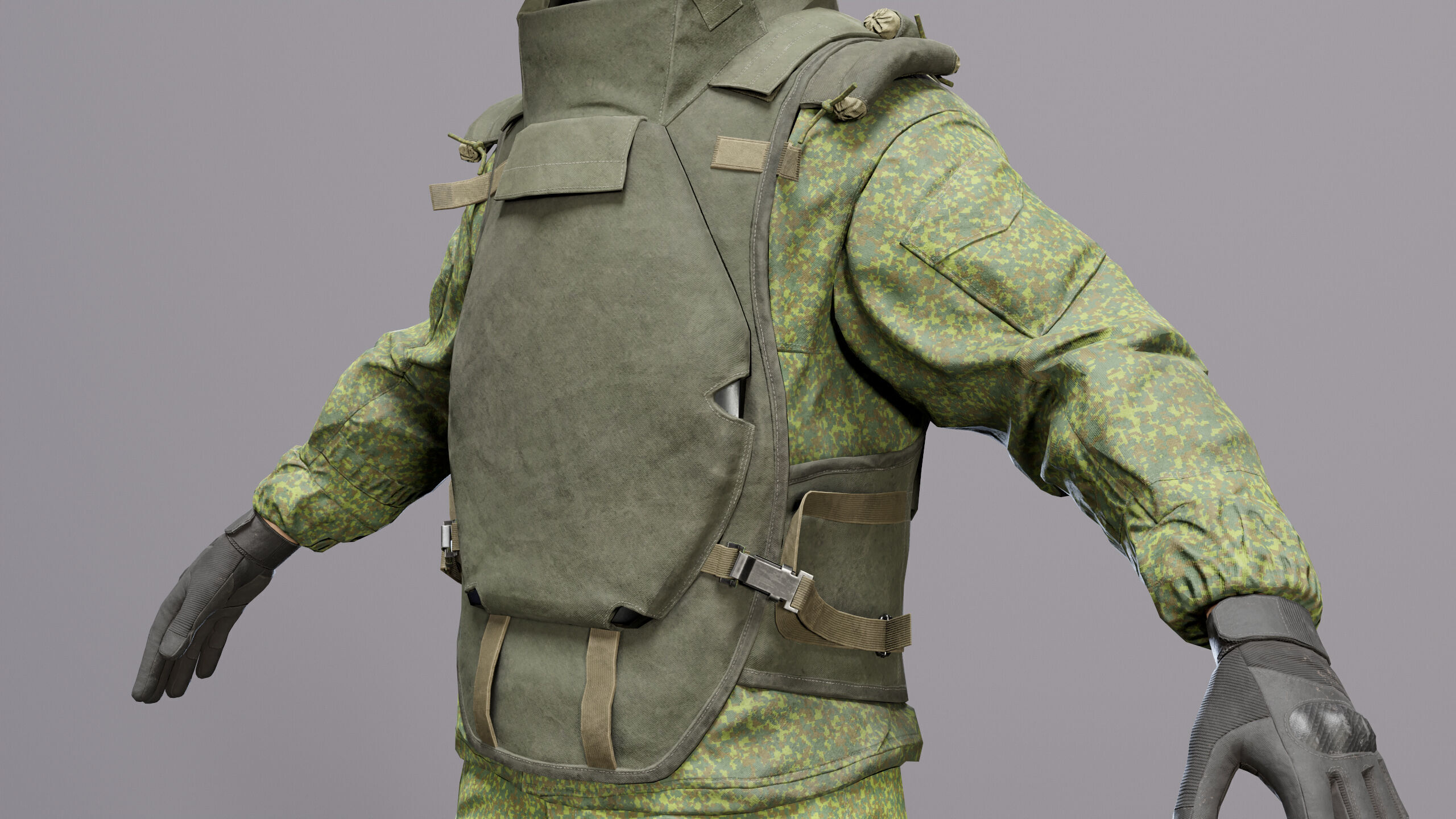Modern Russian Soldier Low-poly 3D model_13