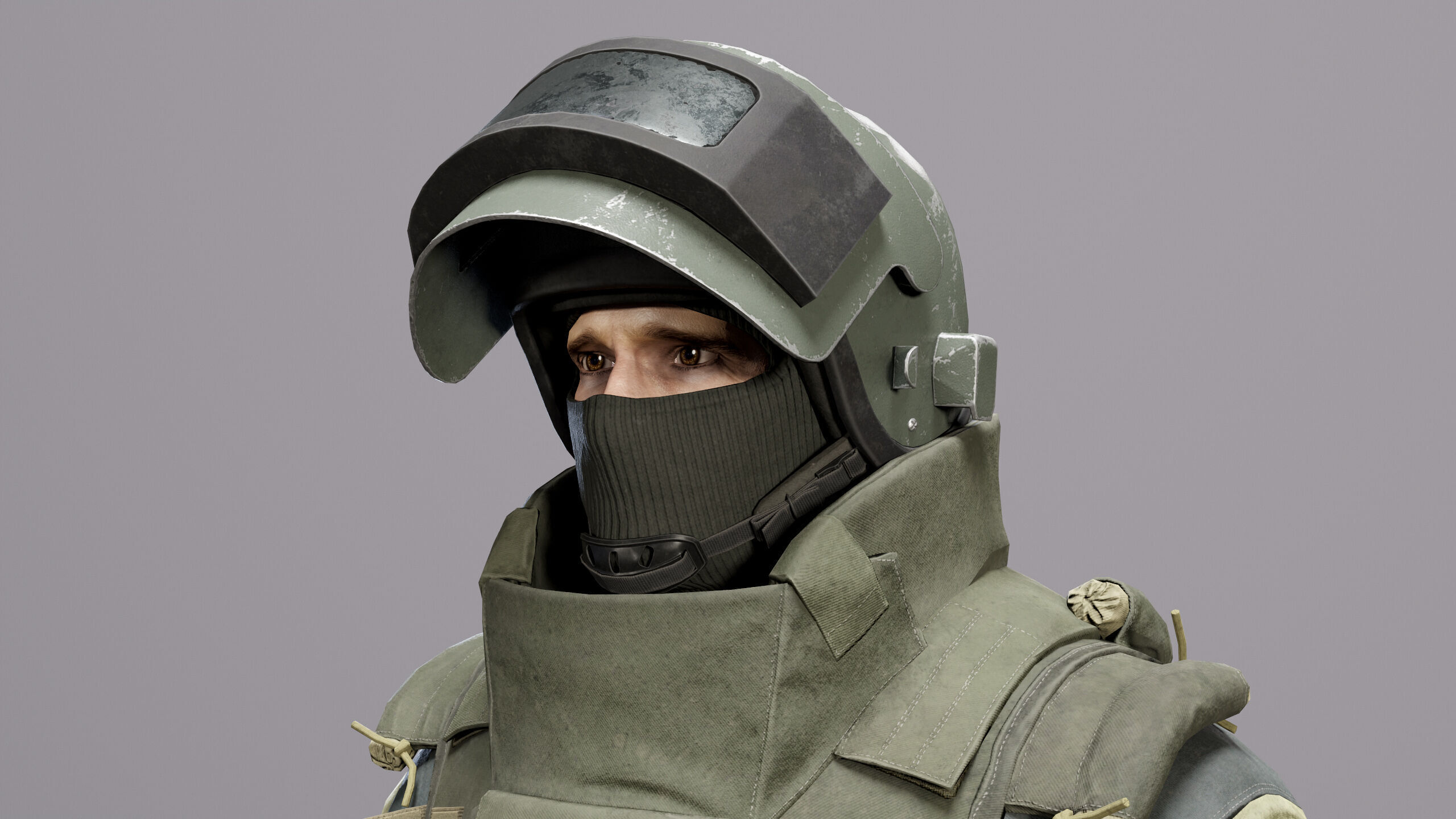 Modern Russian Soldier Low-poly 3D model_10