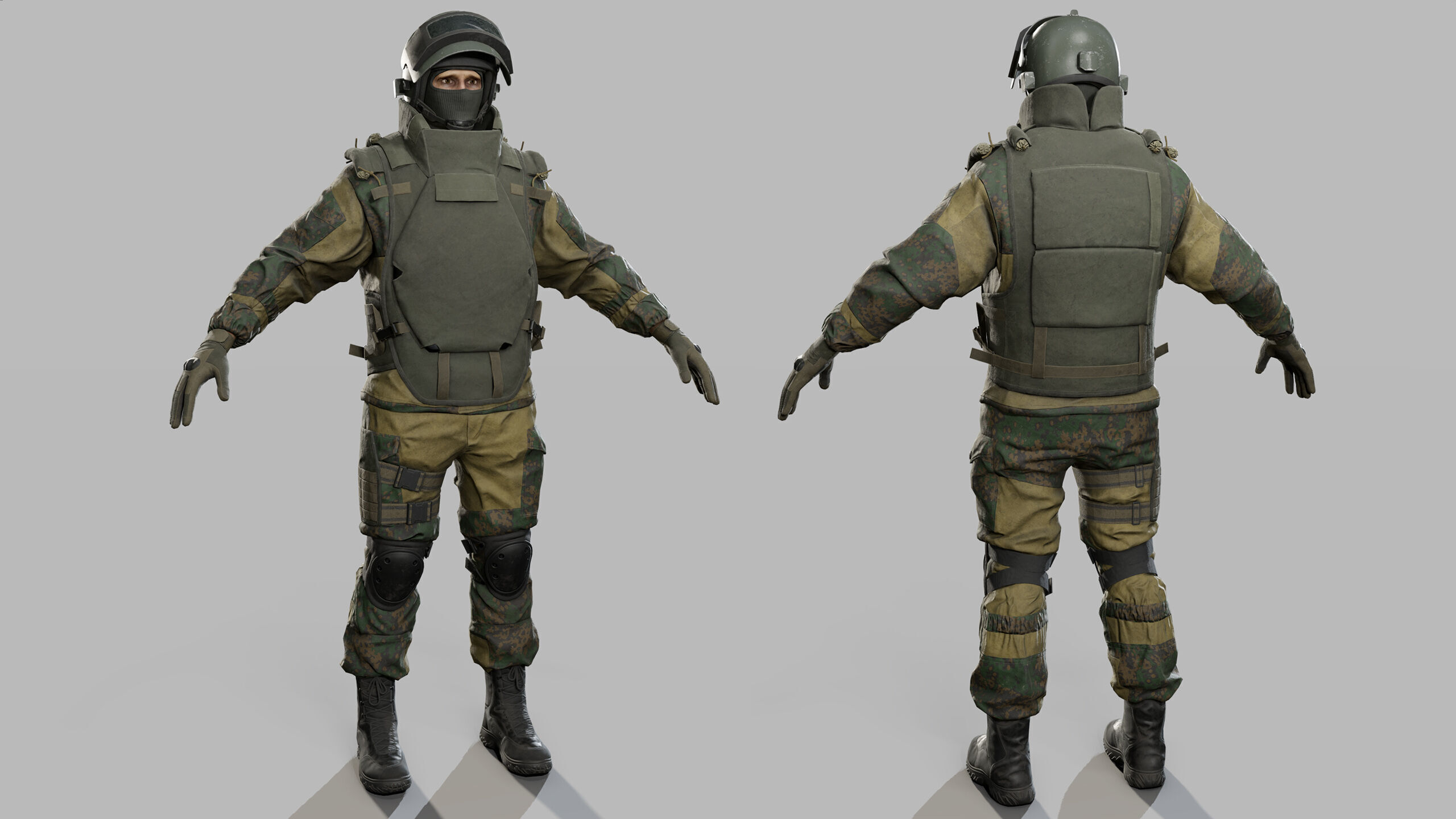 Modern Russian Soldier Low-poly 3D model_39