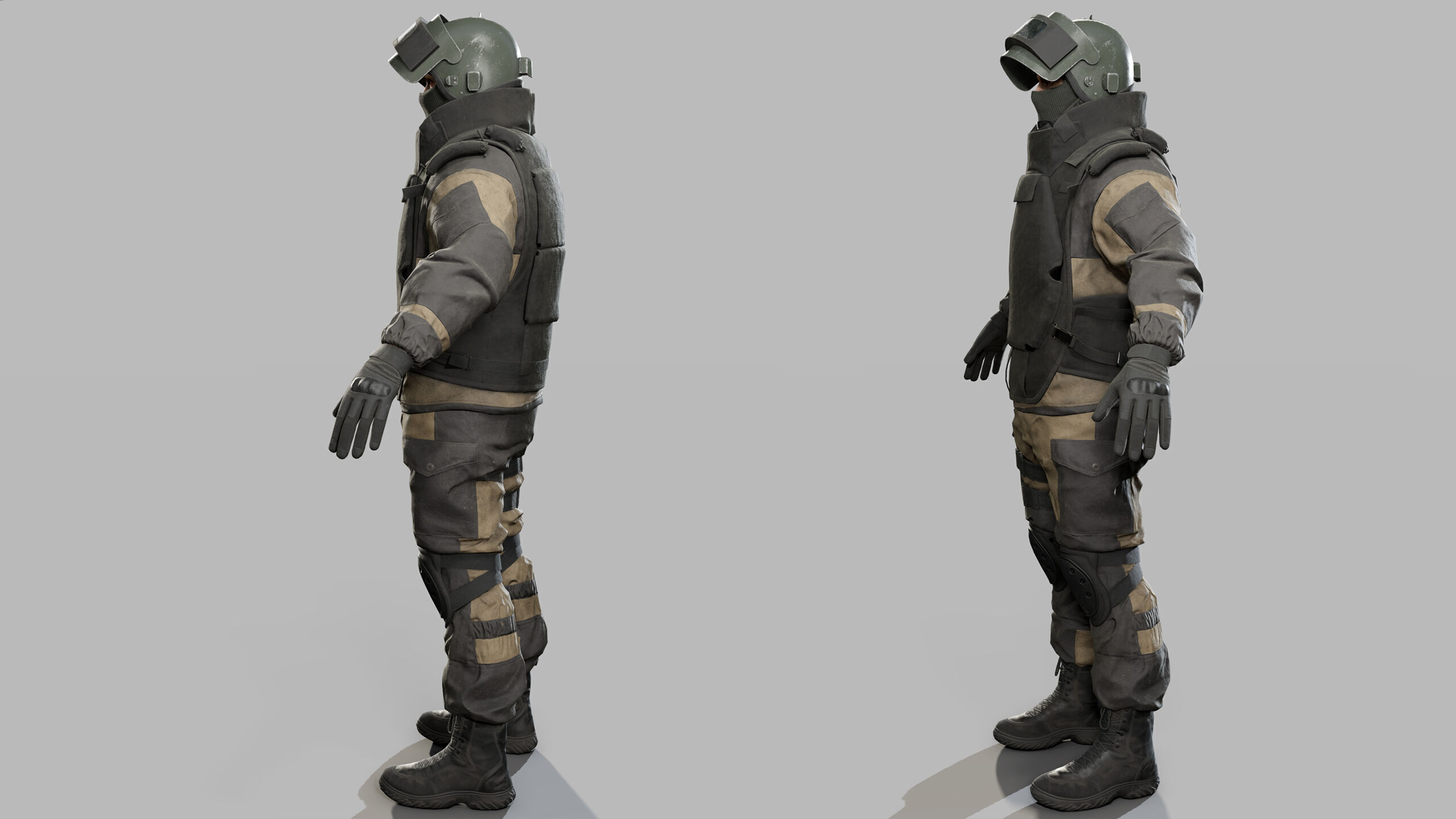 Modern Russian Soldier Low-poly 3D model_29