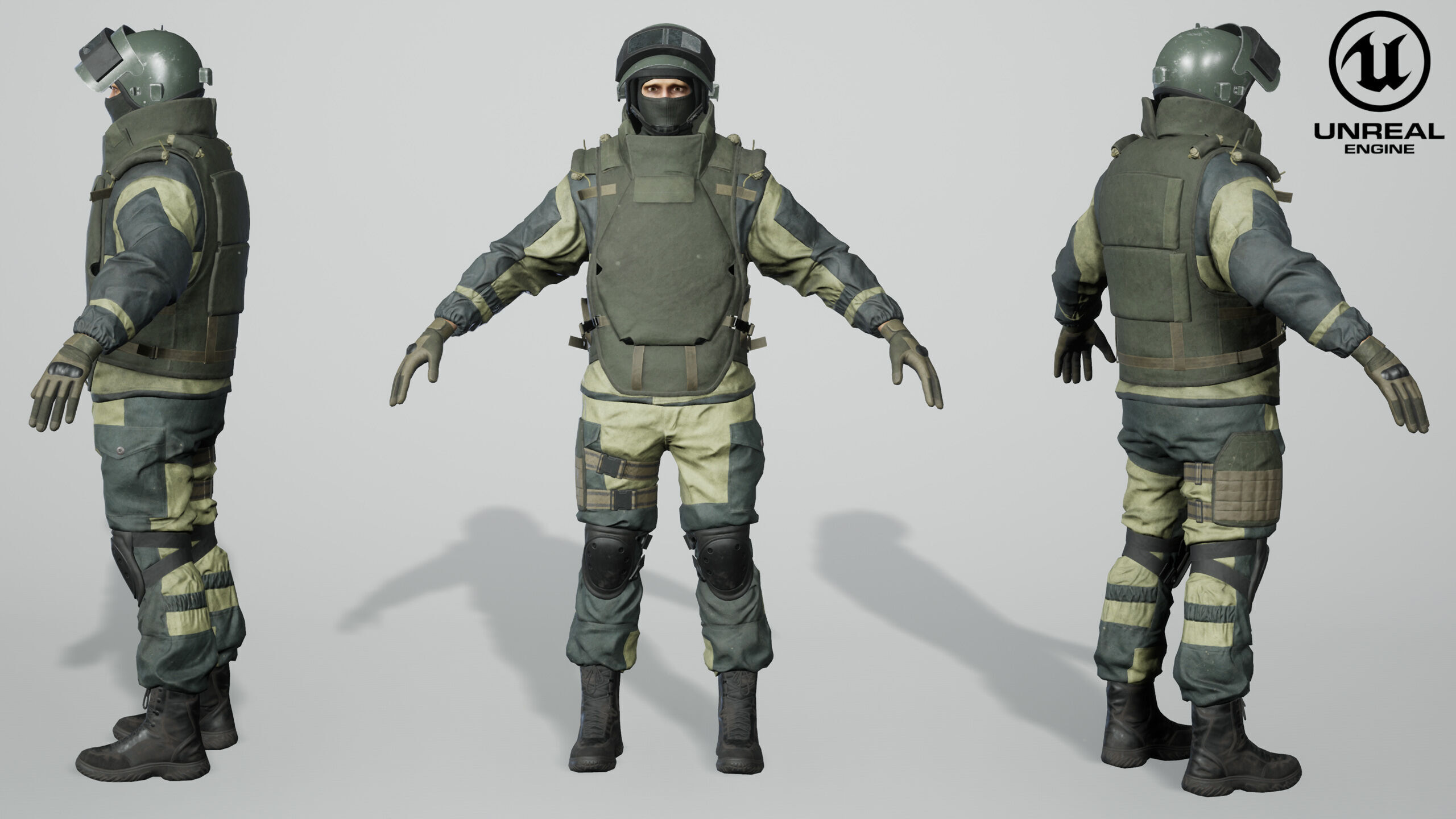 Modern Russian Soldier Low-poly 3D model_44