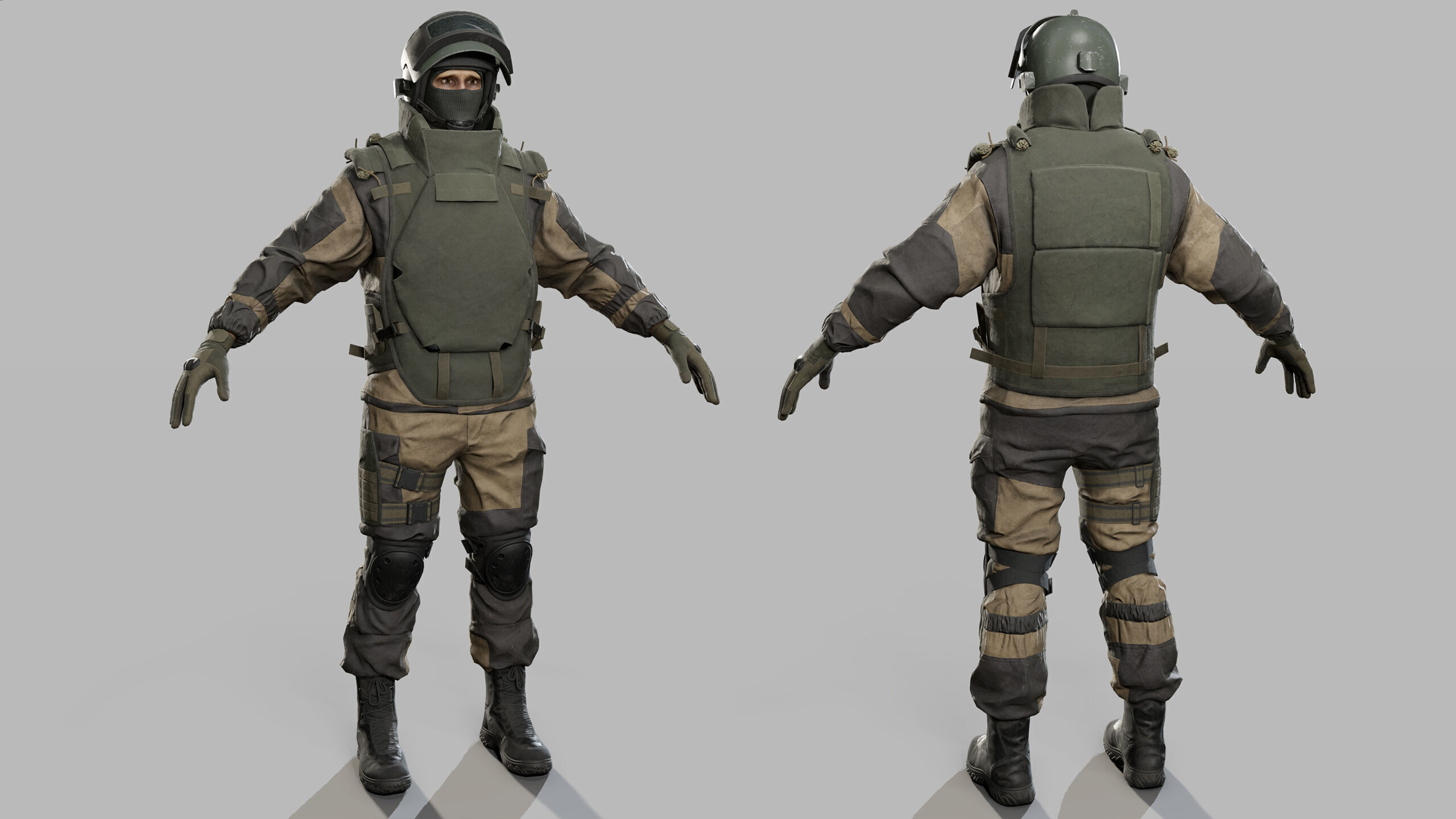 Modern Russian Soldier Low-poly 3D model_31