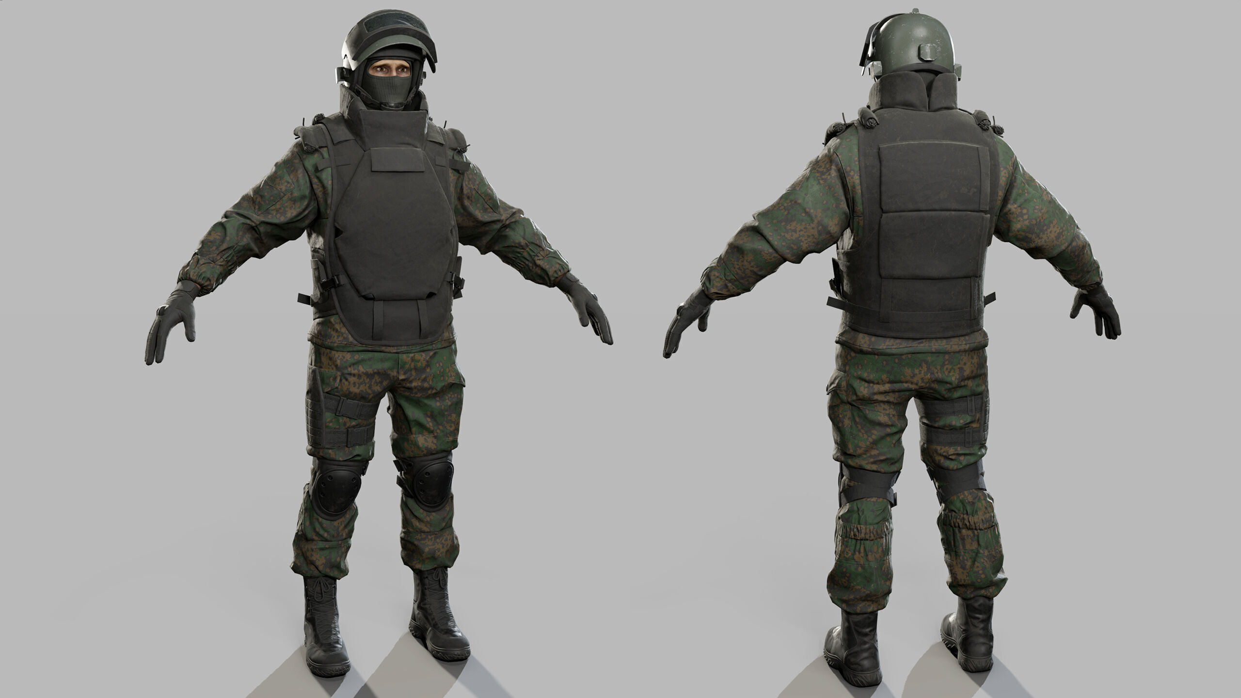 Modern Russian Soldier Low-poly 3D model_32