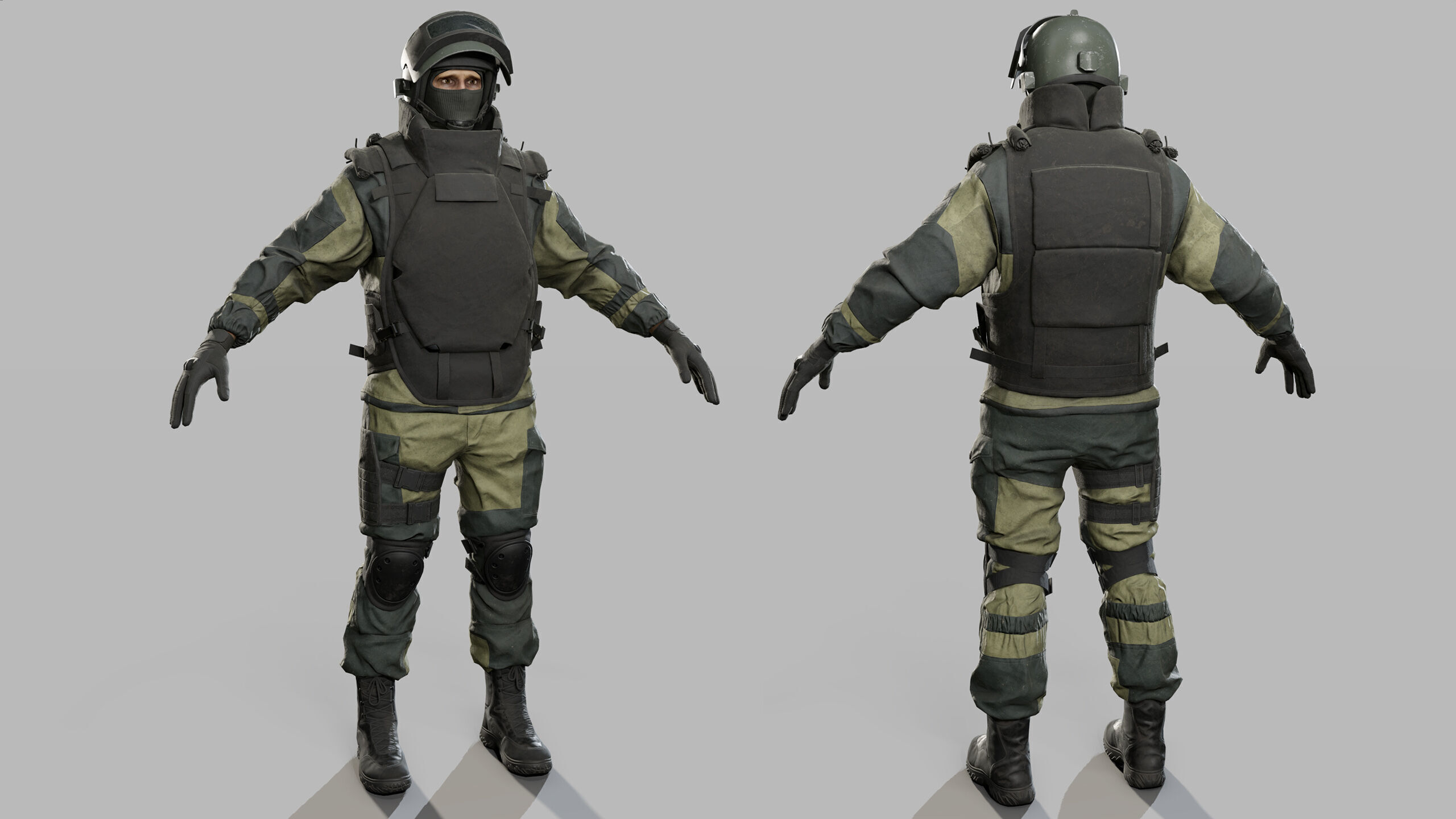 Modern Russian Soldier Low-poly 3D model_40