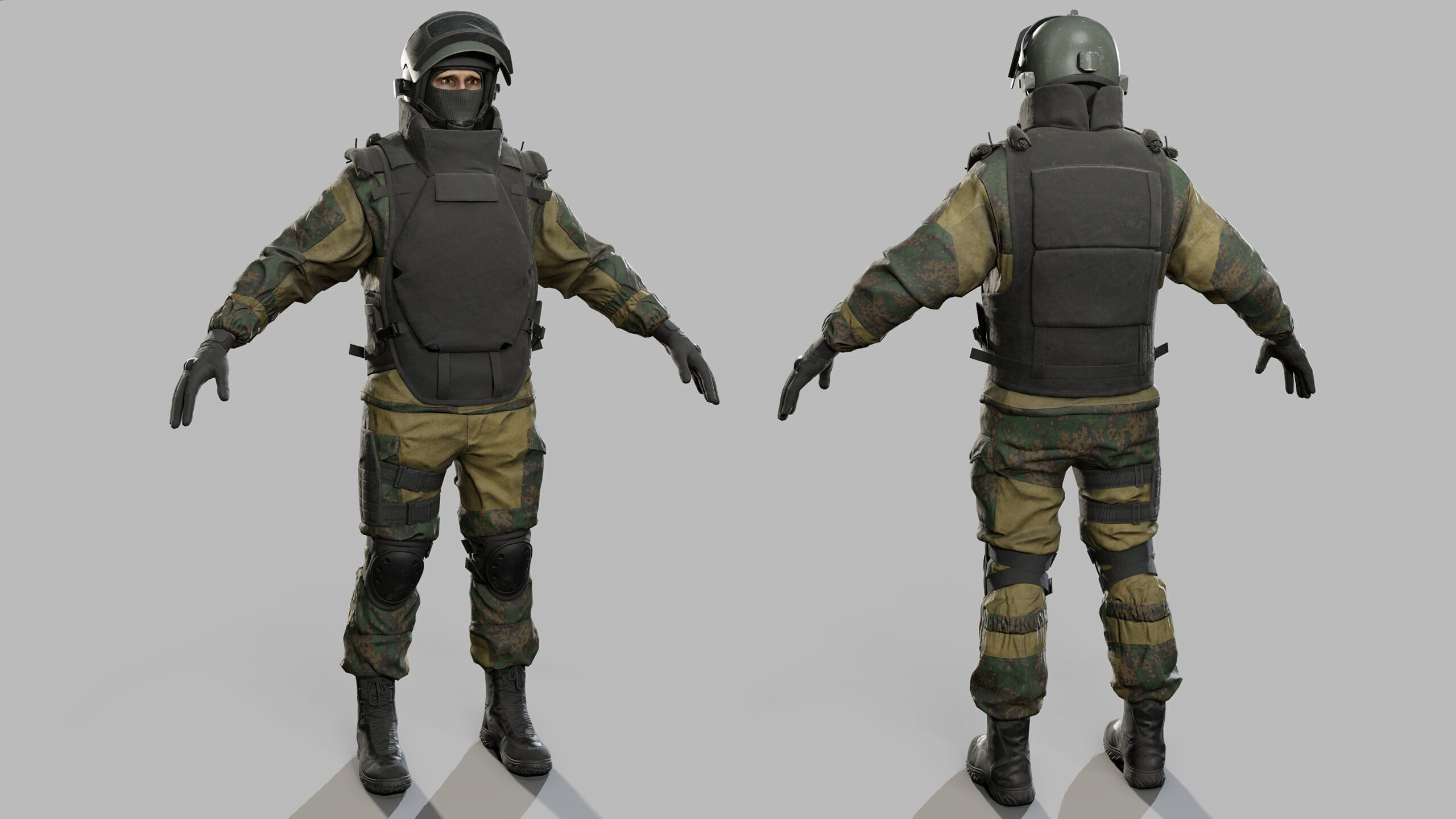 Modern Russian Soldier Low-poly 3D model_38