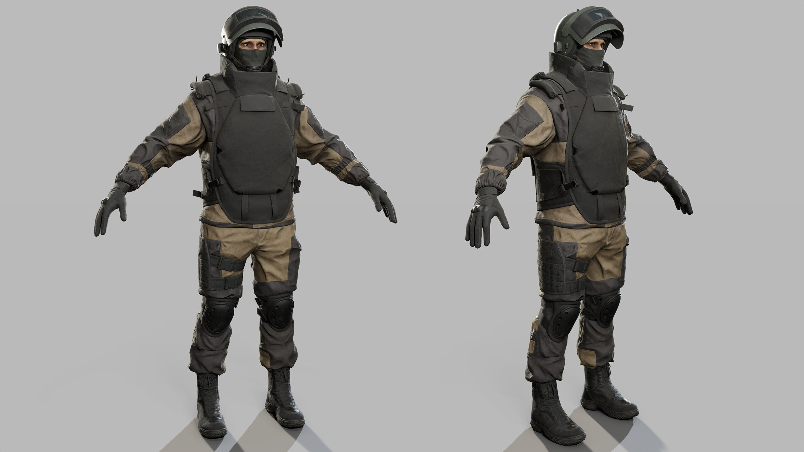 Modern Russian Soldier Low-poly 3D model_14